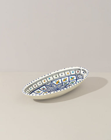 Ceramic Hand Painted Decorative Oval Plate | Terrata Collection