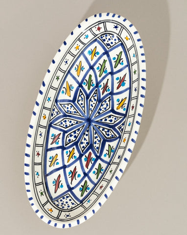 Ceramic Hand Painted Decorative Oval Plate | Terrata Collection