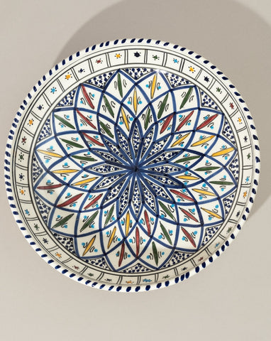 Ceramic Hand Painted Decorative Large Bowl | Terrata 12.6"