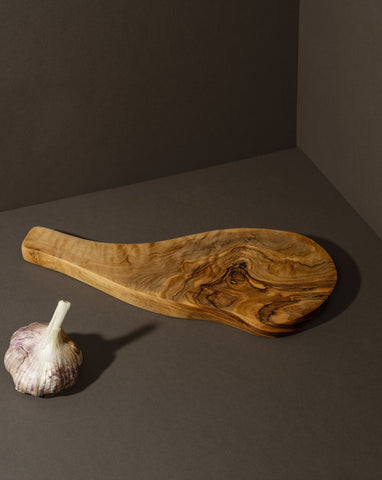 As Is - Natural Olive Wood Cheese Board | Organic Shape with Handle