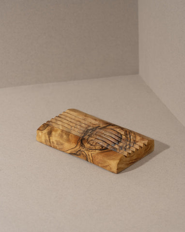 Natural Olive Wood Soap Holder - Stripes