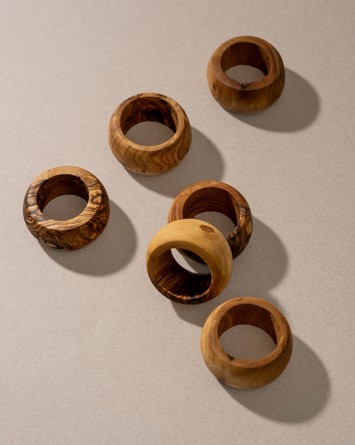 Natural Olive Wood Napkin Rings