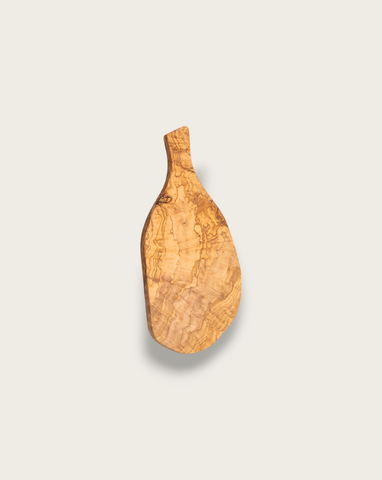 As Is - Natural Olive Wood Cheese Board | Organic Shape with Handle