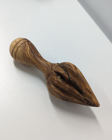 As Is - Natural Olive Wood Citrus Press