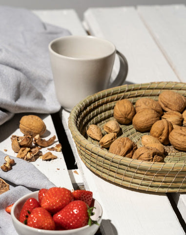 HANDMADE, BASKET, STORAGE BASKET, WICKER BASKET, FRUIT BASKET, TOWELS BASKET, PANIER EN OSIER, COUFFIN, PANIER À PAIN, PANIER À RANGEMENT, , gharyan stoneware, ethically made, ethique, fair trade, commerce équitable