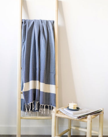 Serviette en Coton pour Spa & Plage | Fouta Sky Blue Diamond